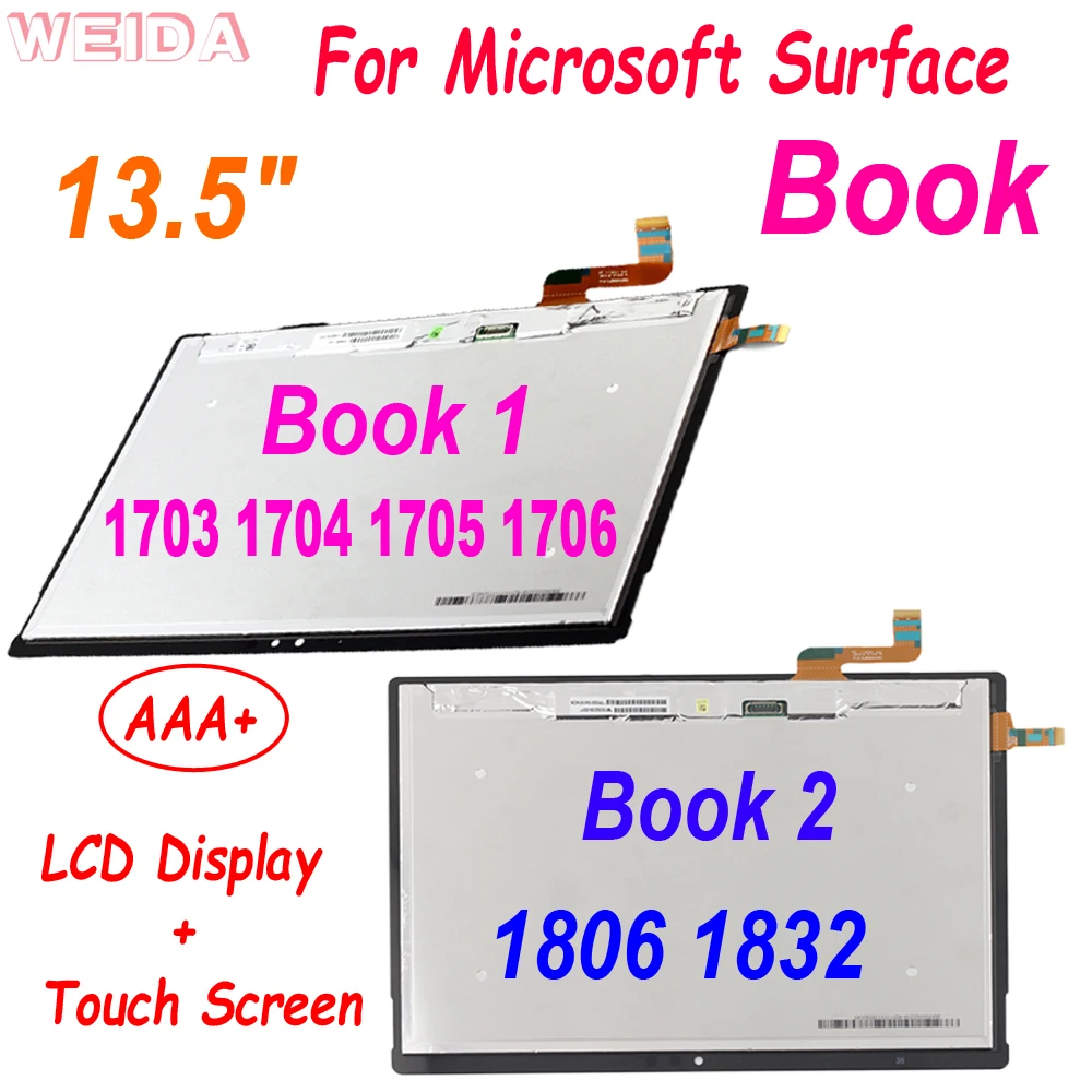 

AAA+ 13.5" LCD for Microsoft Surface Book 1 1703 1704 1705 1706 LCD Book 2 1806 1832 LCD Display Touch Screen Digitizer Assembly