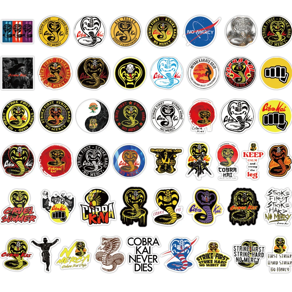 103050pcs classic tv show cobra kai graffiti stickers diy snowboard laptop luggage guitar car funny decals sticker kids toys free global shipping