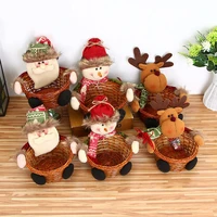 22cm christmas candy basket christmas table prop decoration children christmas gifts with santa clause snowman doll