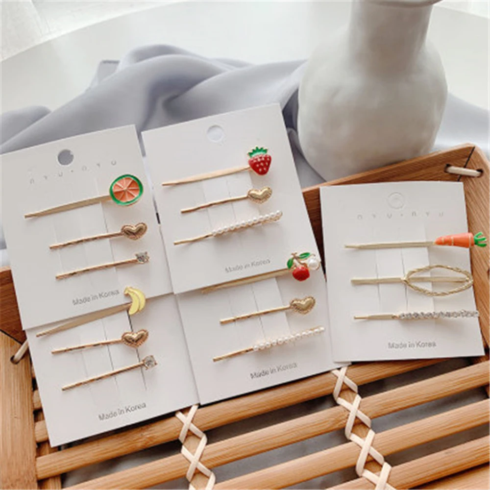 

3 шт./компл. Новая мода вишня милые комплекты детской одежды для девочек; Женские; Изысканный; Аксессуары для волос Клубника Головные Уборы З...