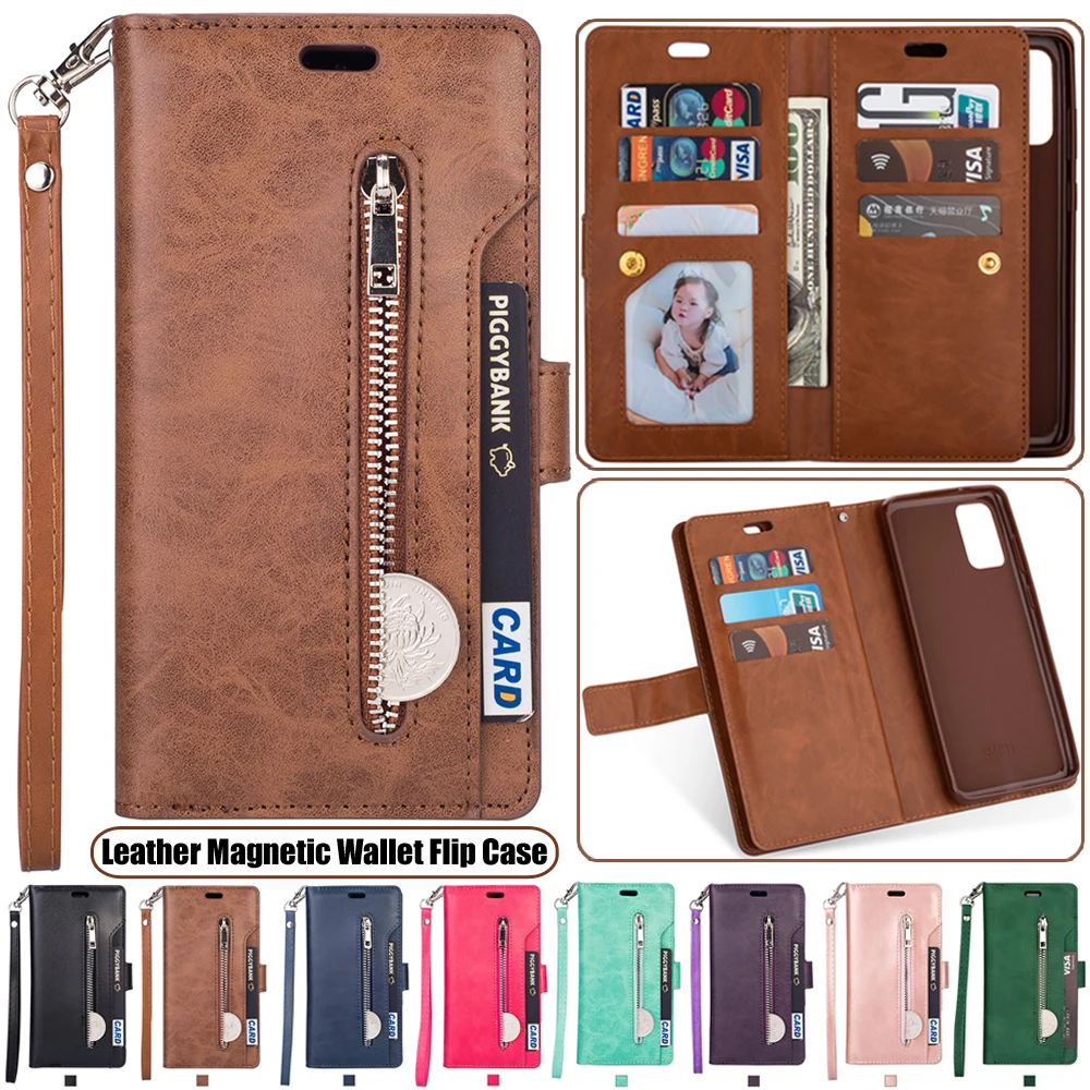 Кожаный чехол книжка для Samsung Galaxy S20 + Note 10 Plus A51 A71 A90 бумажник A70 A60 A50 A40 A30 A20 A10 M40 M30 M20