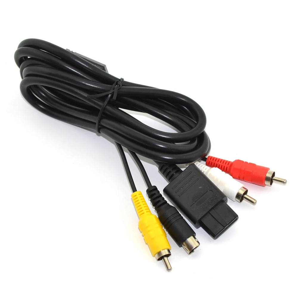 Универсальный аудиокабель 1 8 м 3RCA/2 RCA S Video AV супер для Nintendo Gamecube N GC SNES N64|Запасные