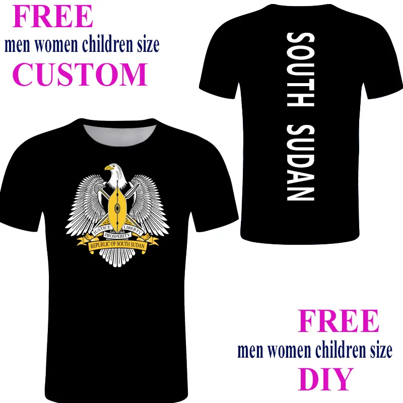 Южный Судан Мужская футболка на заказ синяя крутая уличная одежда Султан с