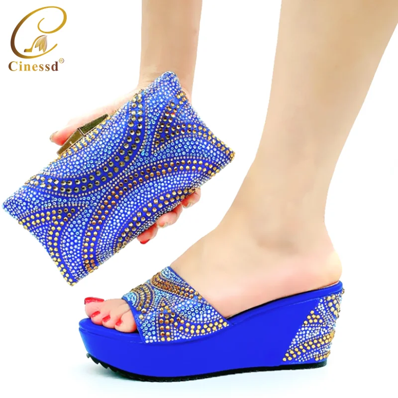 Женские туфли и сумочка в нигерийском стиле Вечерние итальянском с сумочкой