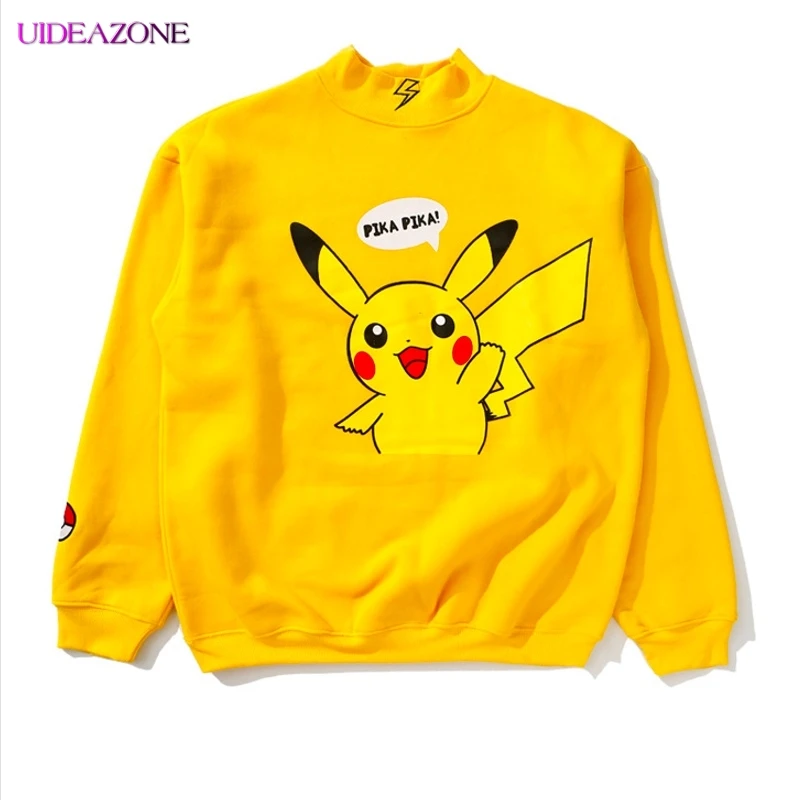 UIDEAZONE осень 2019 женские милые толстовки с принтом Пикачу свободные Харадзюку