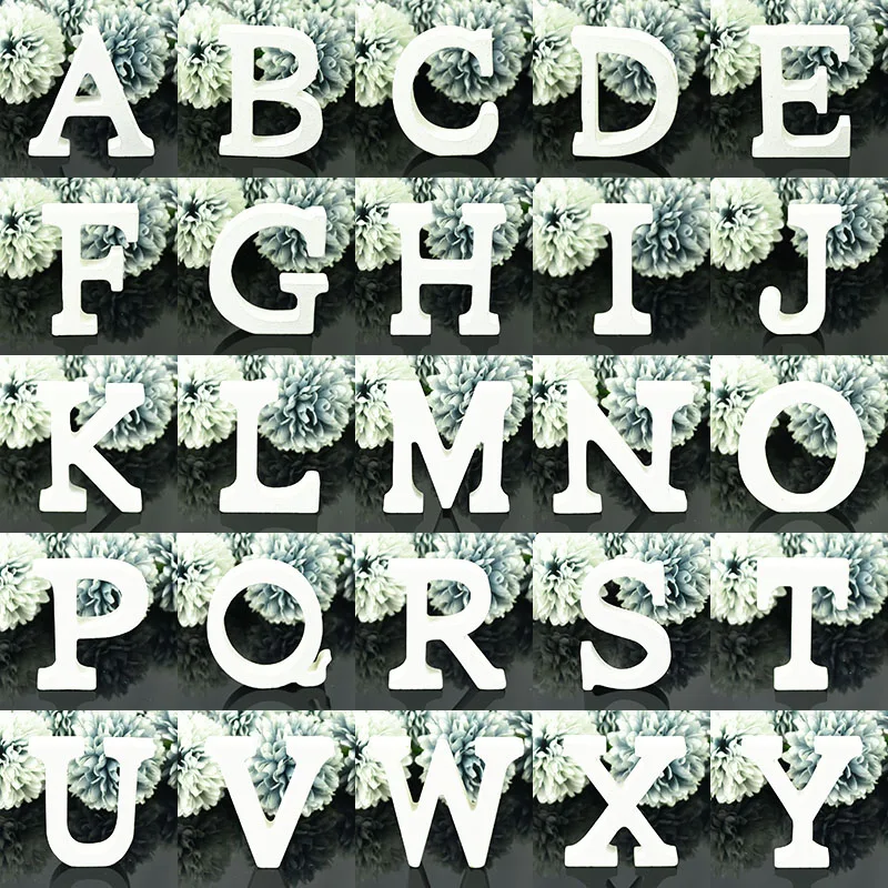 

8cm Wood Letter Alphabet Wooden White Decorative Letters Standing Ornament Name Design DIY Crafts Wedding Christmas Party Supply