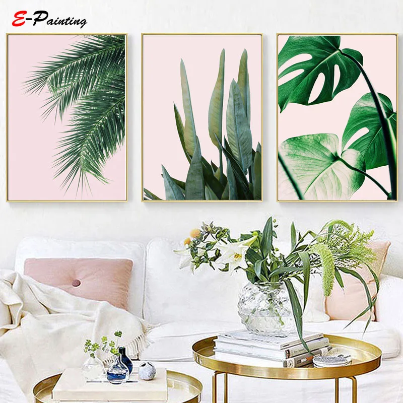 Современная Настенная живопись зеленые фиговые растения художественный принт