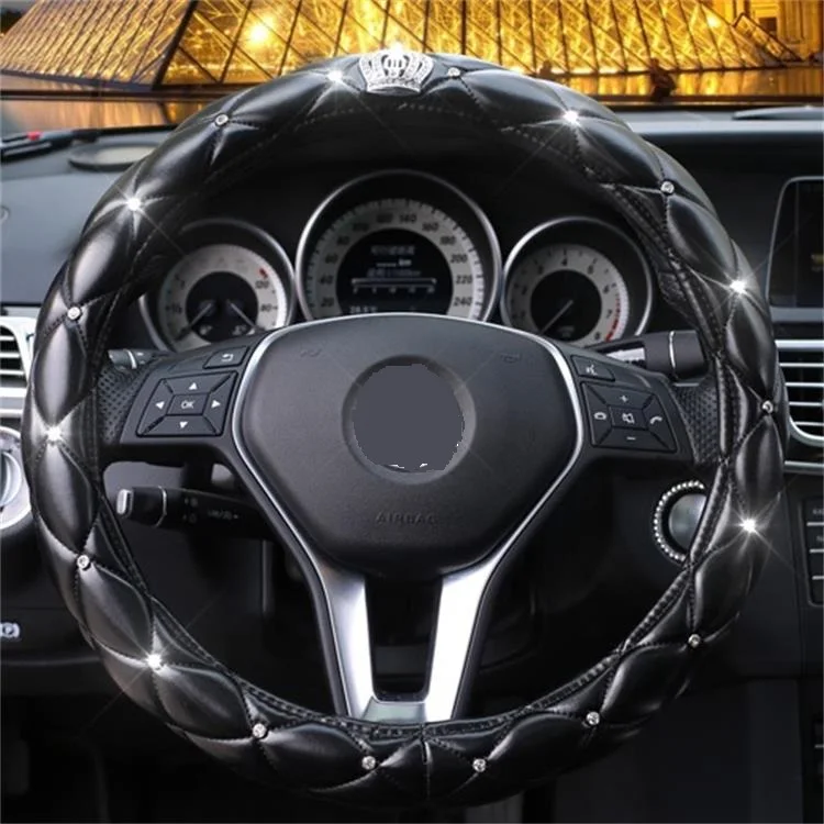 

Motocovers Car Anti-Slip Leather Auto Steering wheel Cover Universal car Steering wheel protective cover Crown-style