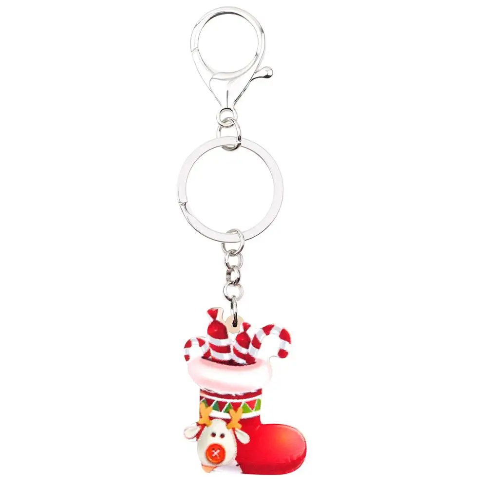 WEVENI Акрил Рождество олень Лось носок обувь конфеты тростника цепочки кольца для