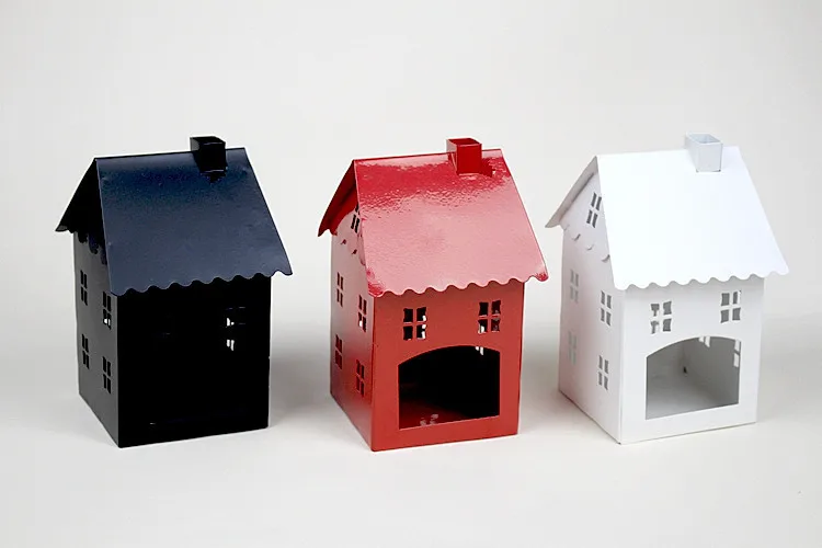 

European Retro Small House Candle Set Wedding Iron Props Candle Cups Home Decoration home decor