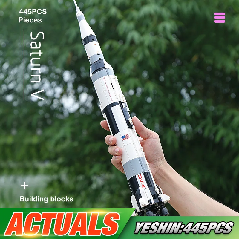 Yeshin MOC 37003 креативные игрушки ракета совместимая с Apollos Saturns V наборы моделей