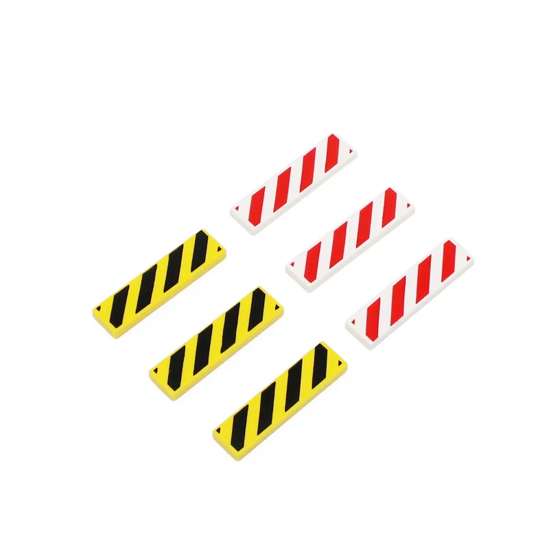

160PCS Danger Stripes Black Pattern 24311x4 Tile with Printing MOC Building Bricks Parts Accessories Pieces for Construction