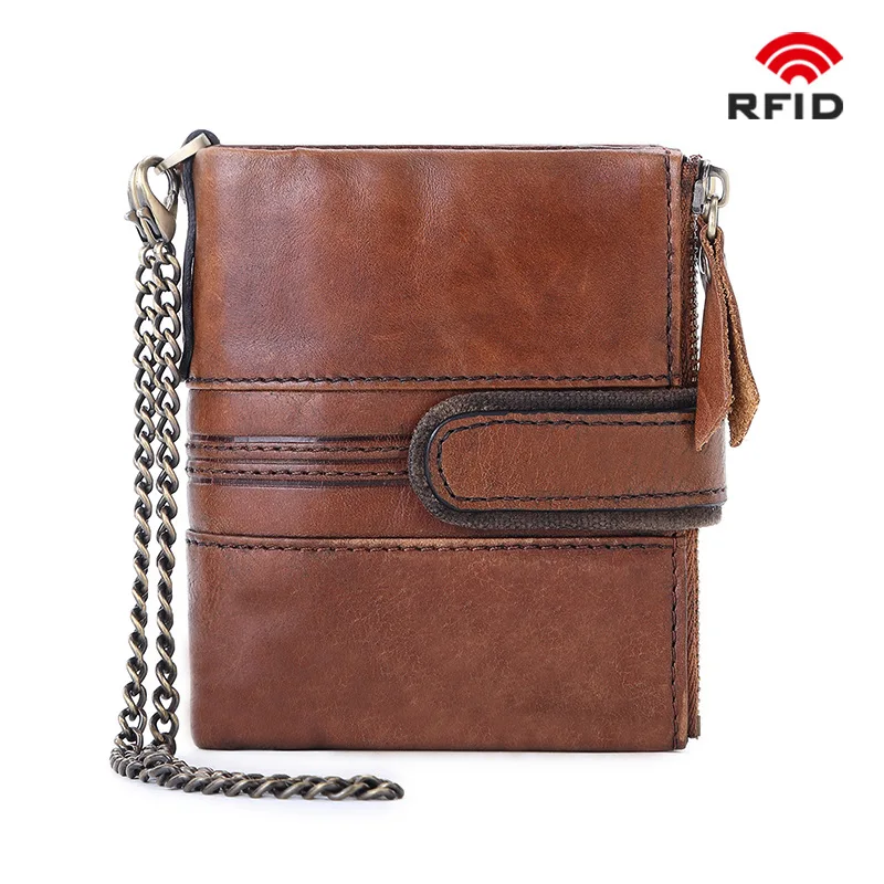 Женский кошелек из натуральной кожи красная женская монетница Rfid маленький