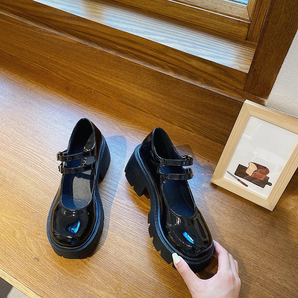 

Korean Shoes Round Toe All-Match Oxfords Women's Clogs Platform Female Footwear British Style Casual Sneaker 2021 Summer Retro N