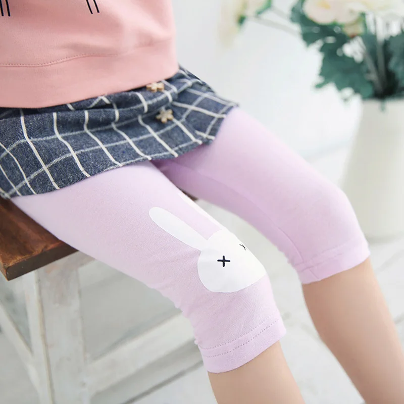 

Girls Rabbit Printed Pants Girls Knee Length Pants Kids Pants Clothing Children's Summer Cool Cartoon Printing Leggings Hot Sale