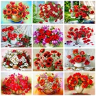 Холст Размер полный квадраткруглый 5d алмазная картина цветок Поппи DIY Алмазный Набор для вышивки ваза мозаика крестиком домашний декор