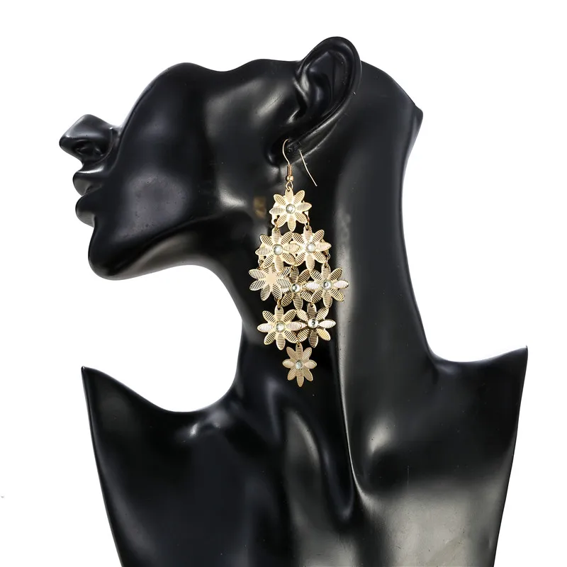 Винтажные длинные висячие серьги золотого цвета с различными звездами и