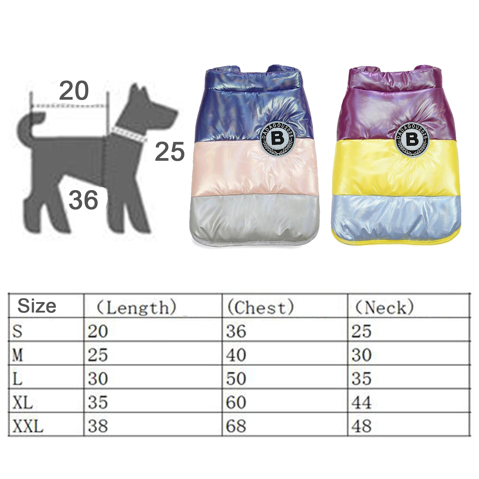 

Bulldog Dog Winter Warm Vest Coat Jacket Clothes Waterproof Windproof Cozy