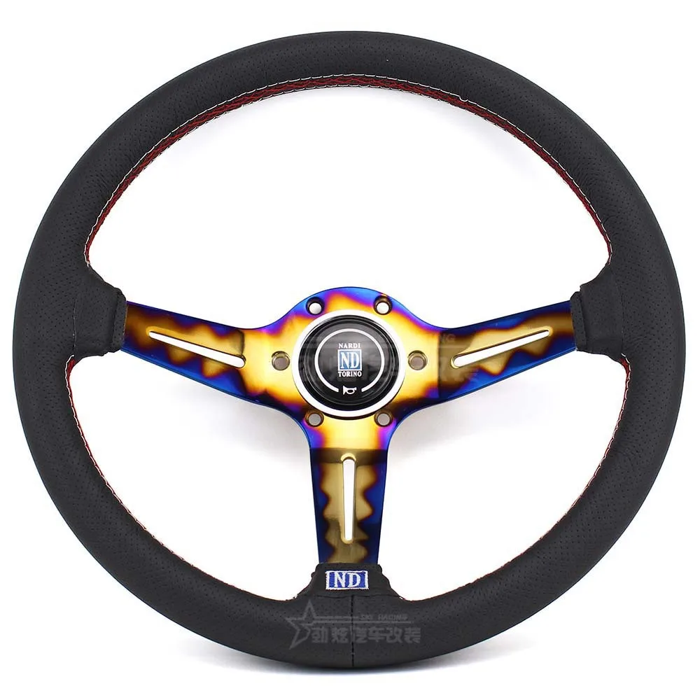 Автомобильное универсальное 14-дюймовое отверстие кожаное золотистое обжаренное