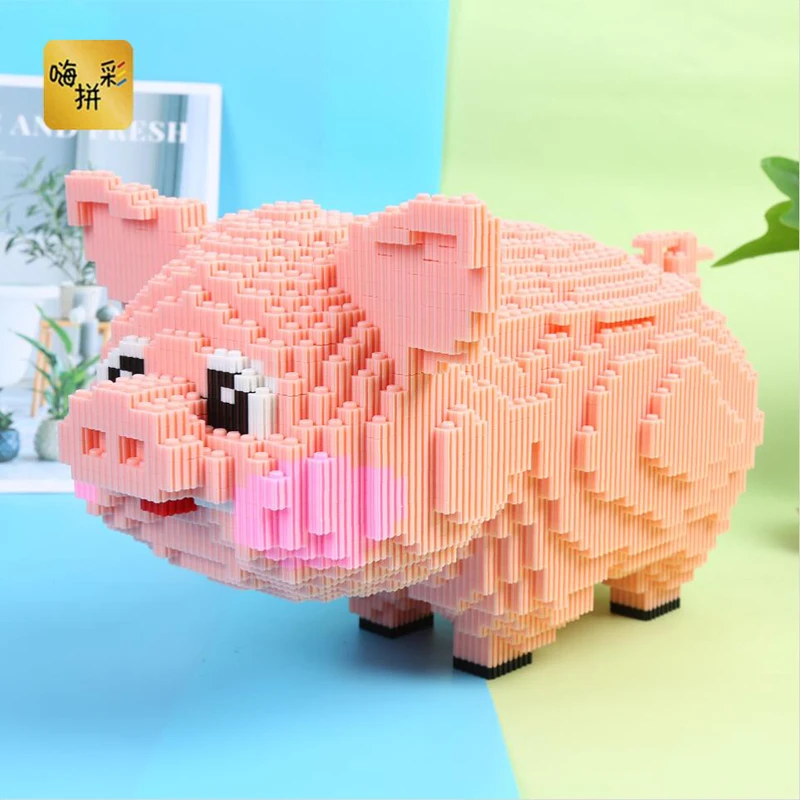 Xizai 8031 Мультяшные розовые милые свиньи животные Домашние 3D модель DIY Мини