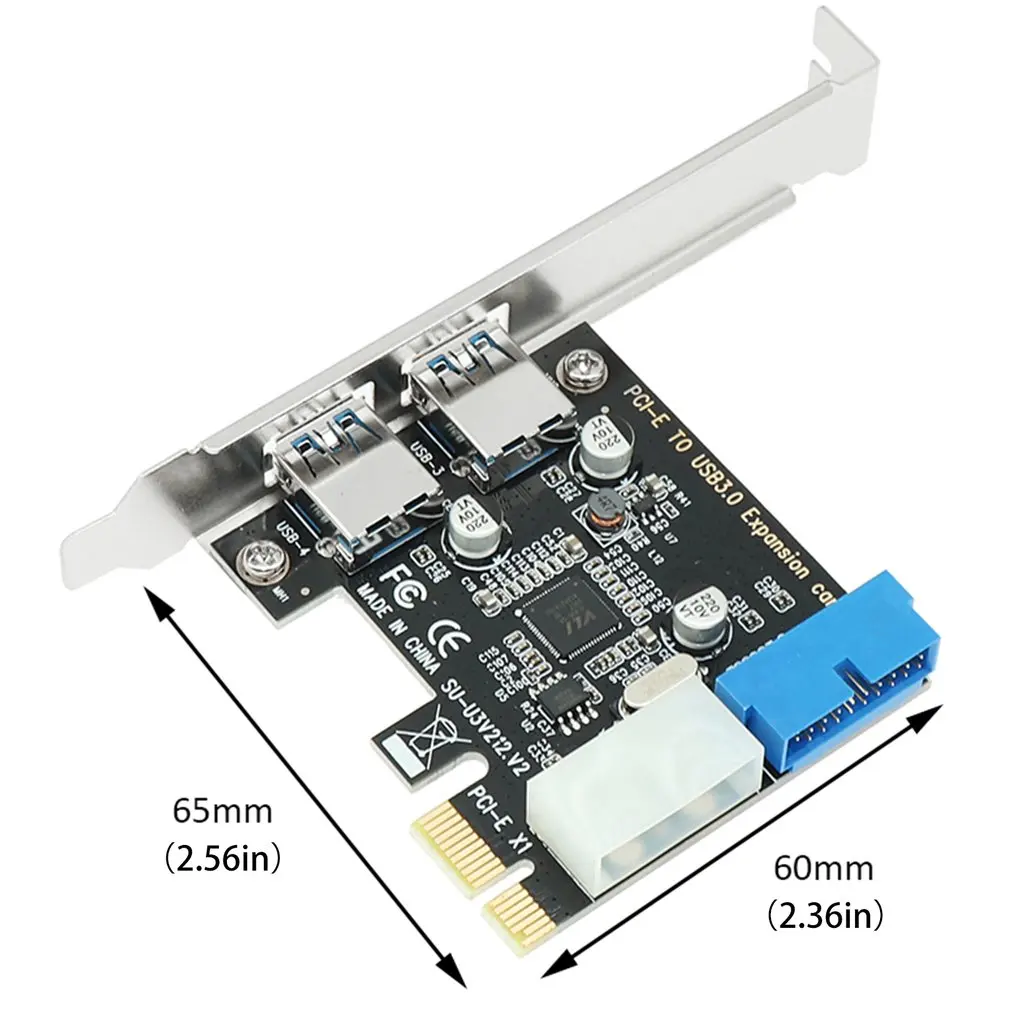

PCI-E To USB 3.0 Expansion Card USB3.0 F2T2 20pin Desktop Computer Motherboard For Windows Xp / Vista / 7 / 8 / 10