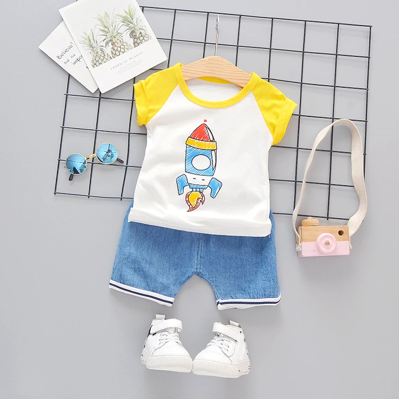 Boy Summer Clothes for Baby Cartoon Set New Cute Short Sleeve T Shirt Suit Children Clothing Boys Outfit Avatar Printing |