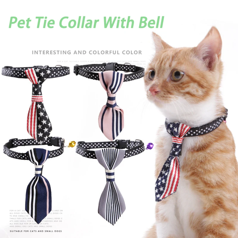 Pet Dog Cat Tie Adjustable Puppy Collars Pet Collars with Bells
Gentleman Tie Necklace Collar Pet Accessories for Small Dog Cat