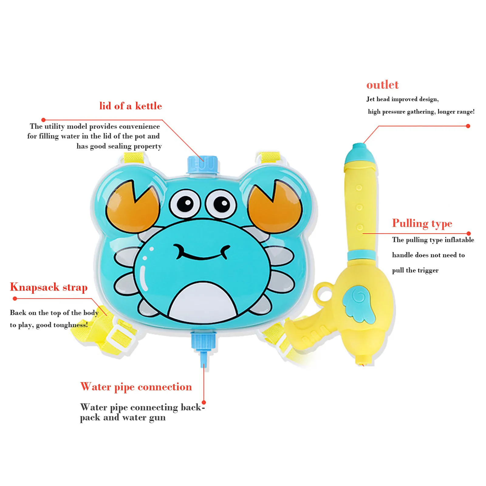Пляжные игрушки детская игрушка-распылитель воды водяной рюкзак бластер для