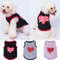 printed leisure vest i love you momdad cotton vest dog clothes for small medium dogs sleeveless chihuahua pet clothing costumes