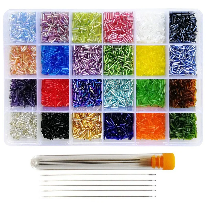 

7200Pc Mixed Color Tube Bead Accessories DIY Bracelet Necklace Material 24 Colors