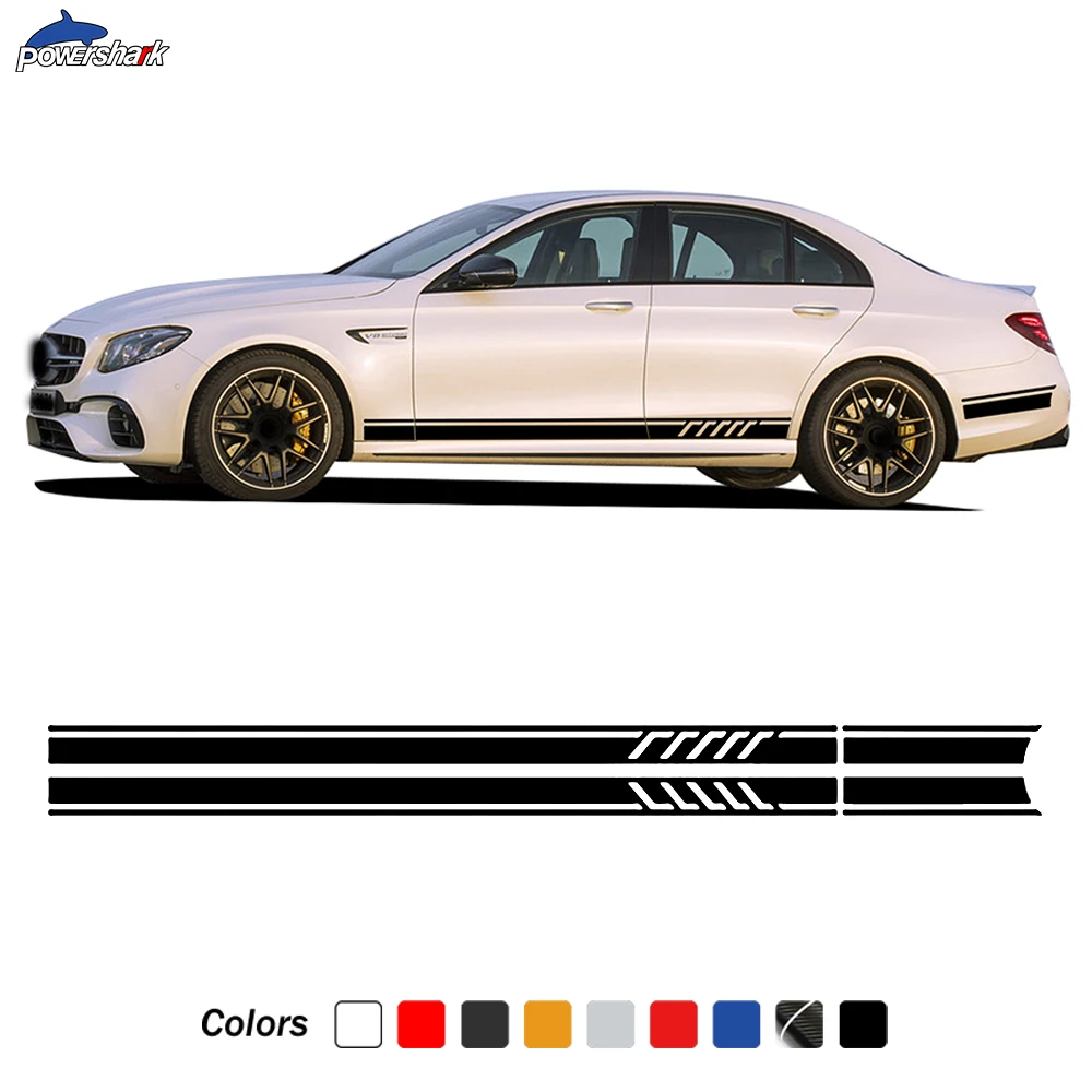 Издание 1 Боковая Полосатая юбка Наклейка для Mercedes Benz W213 S213 A238 C238 E Class E43 E53 E63 AMG E300