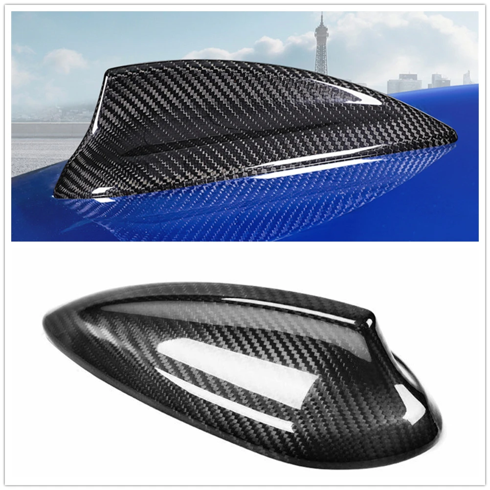 

Чехол для BMW F20 F21 F45 2012-2017 из настоящего углеродного волокна антенны Чехол черный Автомобильный купол крыша Акулий плавник антенна крыша обо...