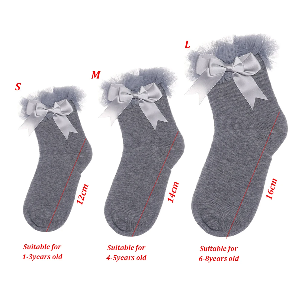 Кружевные плиссированные носки для новорожденных и маленьких детей до колена