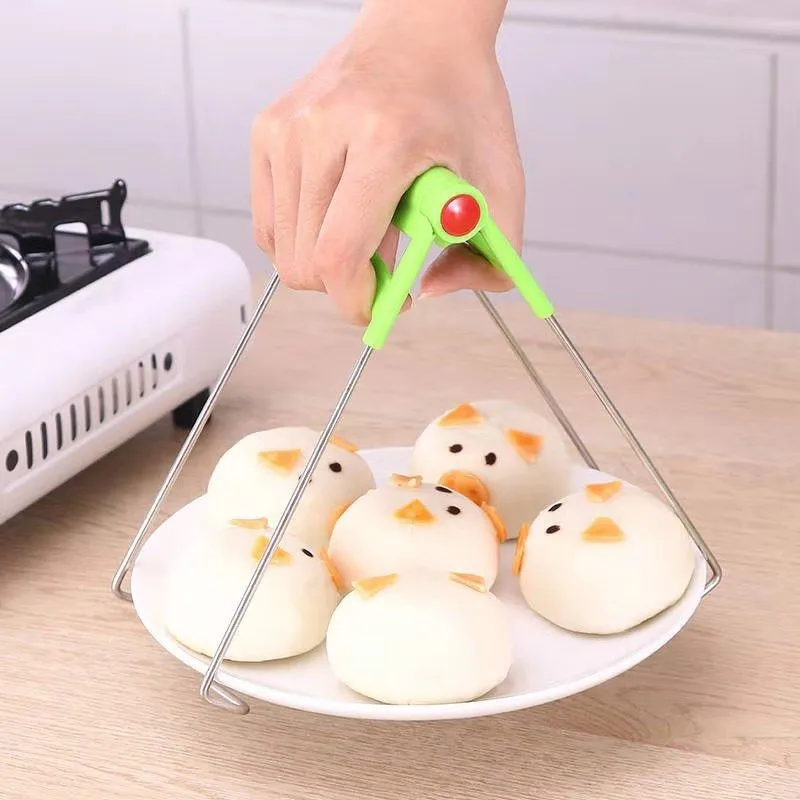 Складной зажим для чаши из нержавеющей стали держатель посуды с защитой от