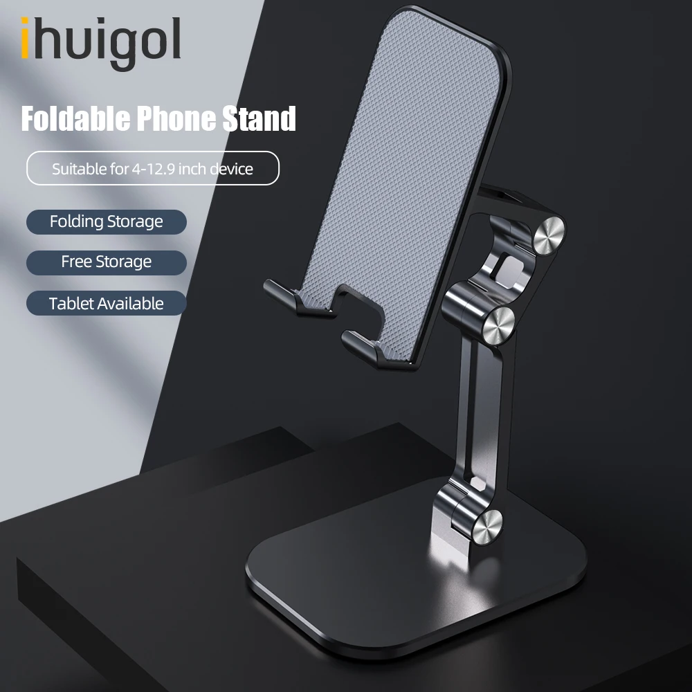 

ihuigol Foldable Desktop Mobile Phone Holder Stand For iPhone iPad Samsung Huawei Universal Desk Tablet Folding Cell Phone Stand