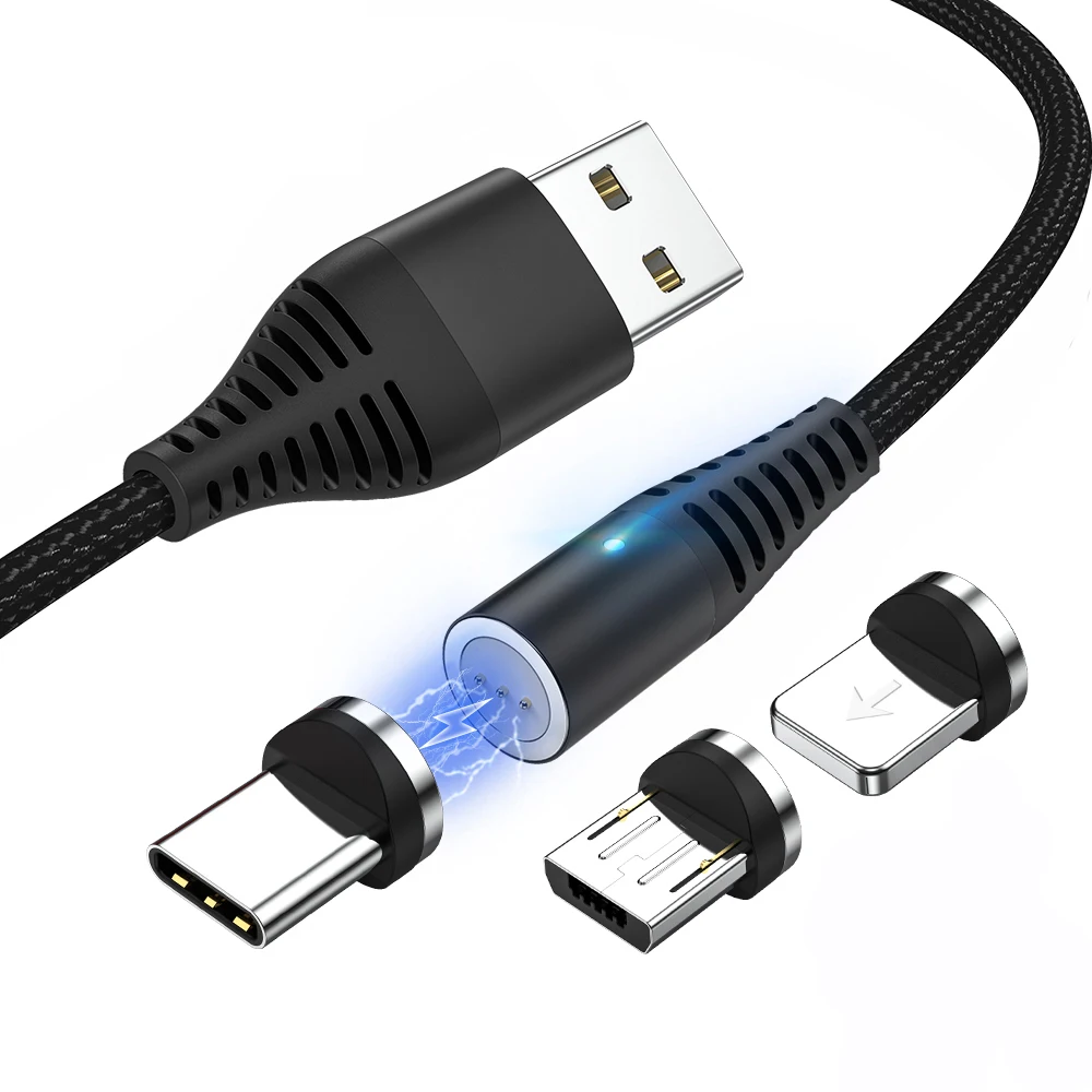 Магнитный кабель 8 PIN Тип C для iPhone 11Pro Samsung S9 S10 Micro USB Быстрый волшебный