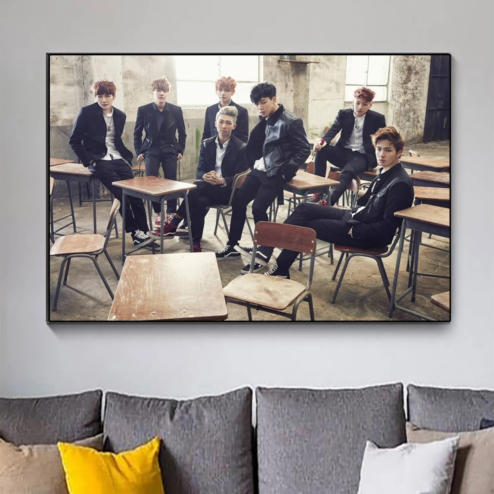 

Posters Nordic Canvas Painting South Korean Bangtan Boy Singer Home Decor Wall Art Retro Print Living Room Decoration Picture