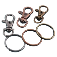 copper lobster clips regular swivel clasp with keyrings metal key ring hook findings diy bag strap keychain sewing accessories