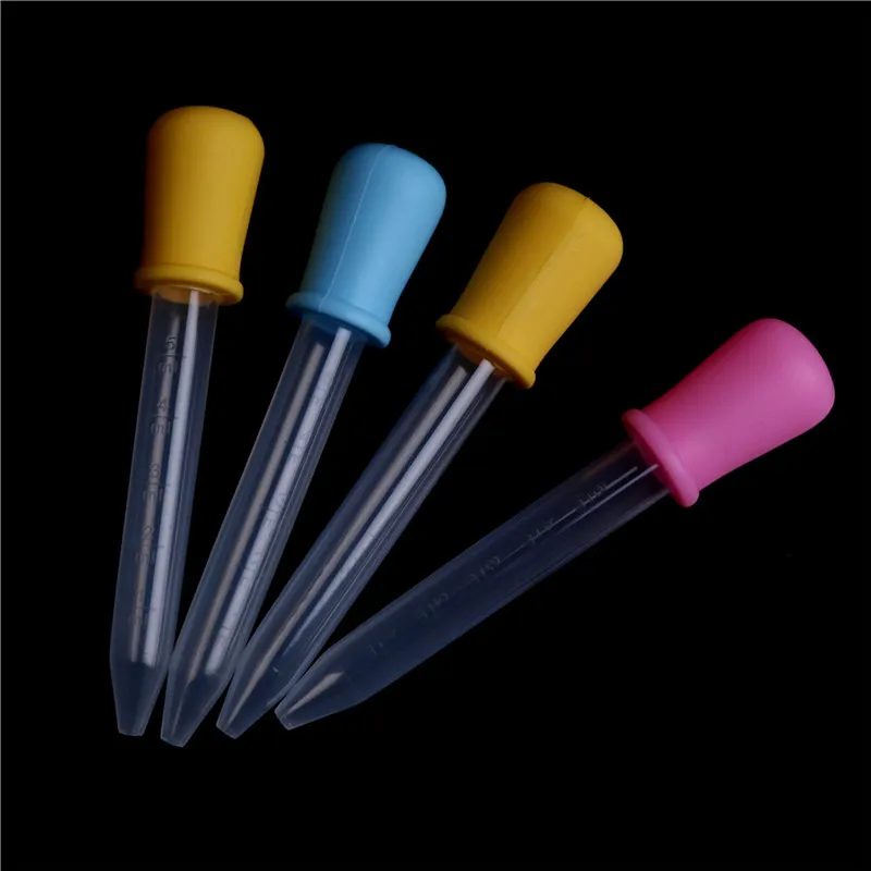 Pipeta de silicona para alimentaci&oacute;n de beb&eacute;, gotero l&iacute;quido de pl&aacute;stico, cuchara gotero, utensilios infantiles, 5ML, 2 uds.-4