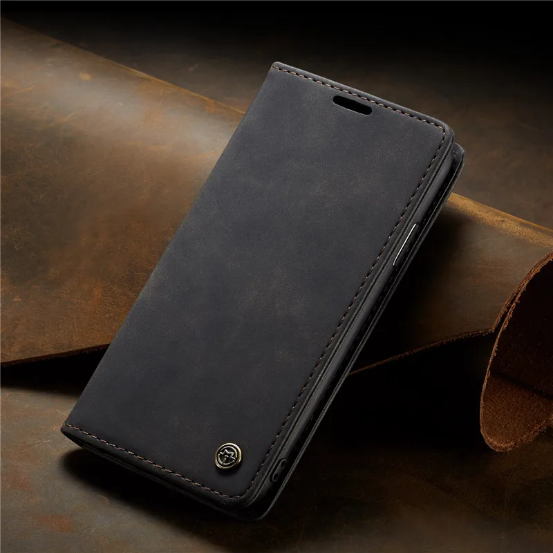 Black Магнитный A70 A50 A20 E A30 A40 A10 M10 S Чехол для samsung Galaxy S8 S9 Note10 S10 плюс S7edge S10E 5G A80 A90 M20 кожаный чехол - Цвет: Black