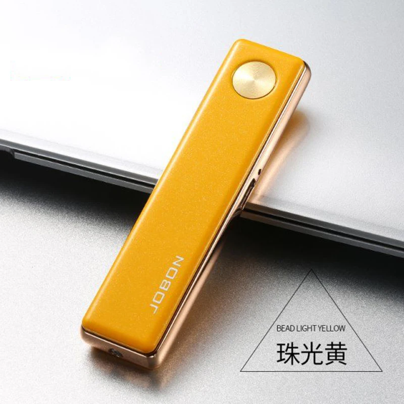 Электронная зажигалка Jobon с USB-зарядкой металлическая тонкая ультратонкая