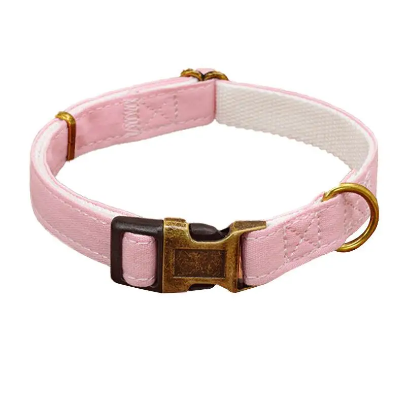 pink Крепкий холщовый нейлоновый ошейник для собаки, многоцветная Регулируемая пряжка, ошейник для домашних животных для средних и больших собак - Цвет: pink