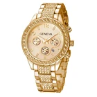 Шикарные Женские часы с кристаллами, золотые Модные женские кварцевые часы Geneva, женские наручные часы из нержавеющей стали, Relojes Mujer 2021 relogio