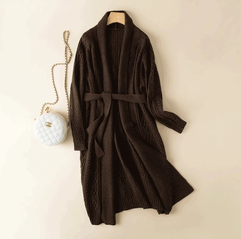 Сезон осень-зима Новые женские шерсть яка кардиган брюки для девочек Утепленное