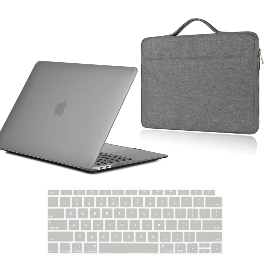 

Чехол для ноутбука Apple Macbook Air 13/11/Macbook Pro 13/15 дюйма, однотонный защитный чехол + чехол для клавиатуры + сумка для ноутбука