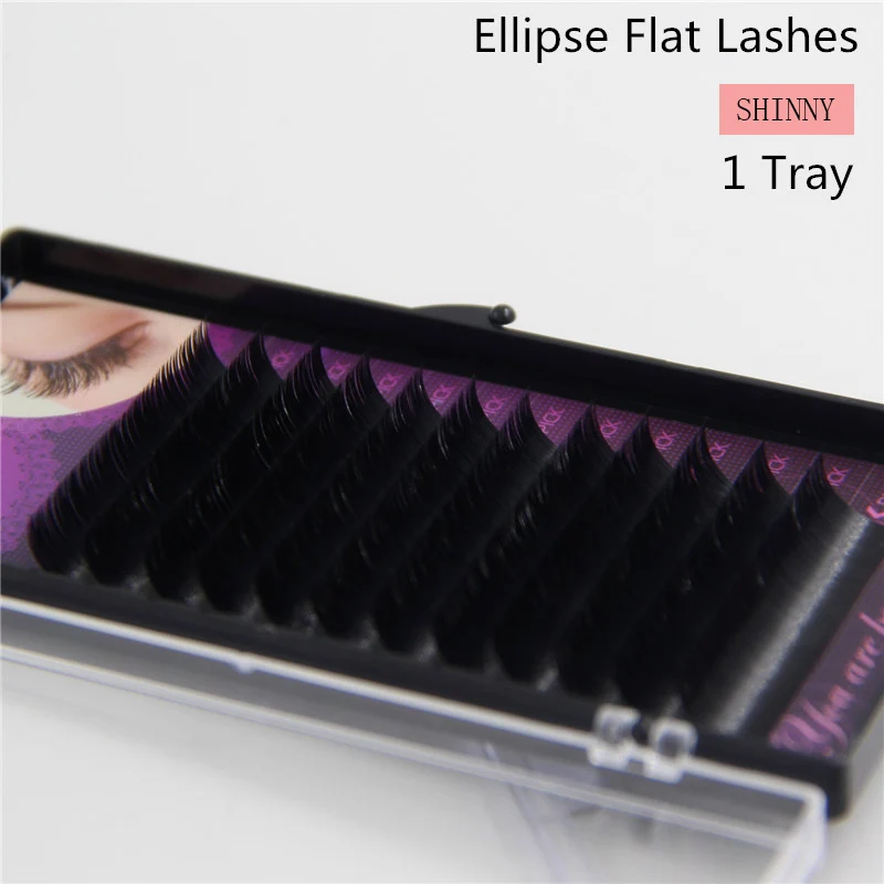 1 лоток блестящие в виде плоского эллипса ресницы для наращивания форме ярко