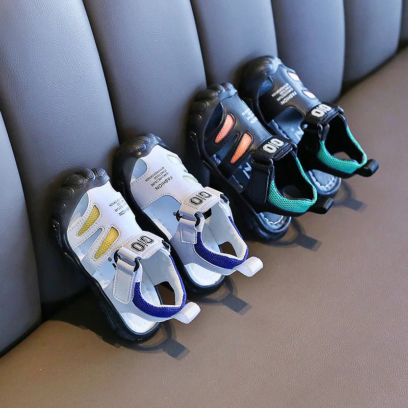 Детские сандалии на плоской подошве мягкие Нескользящие для мальчиков и девочек