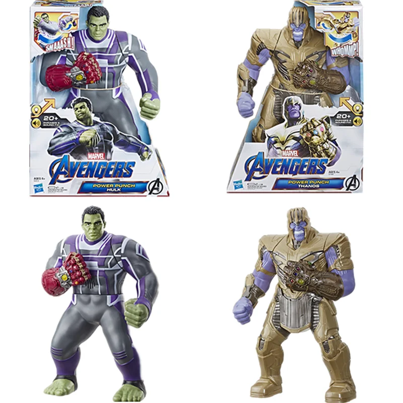 

Hasbro Marvel Avengers Power Punch Hulk Thanos Sound Light Doll Gifts Toy Model Anime Figures Collect Ornaments