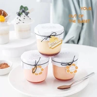 50pcs high quality baking packaging pudding jelly yogurt dessert cups u shape thick plastic disposable cake party cup with lid