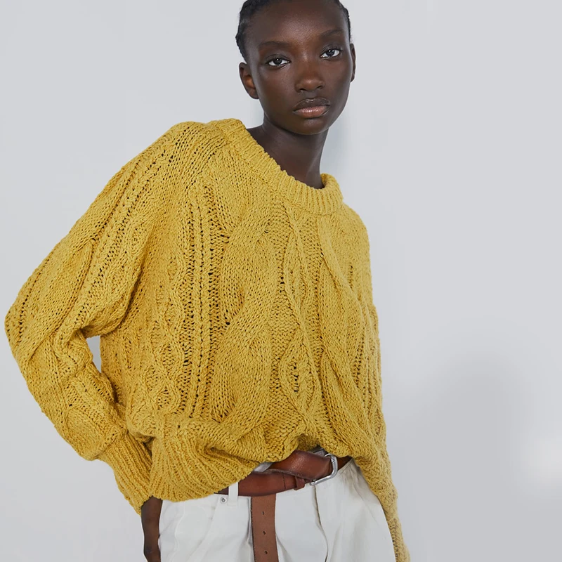 Ladyfirsy ZA Twist свитера корейский модный вязаный пуловер ручной работы с узором